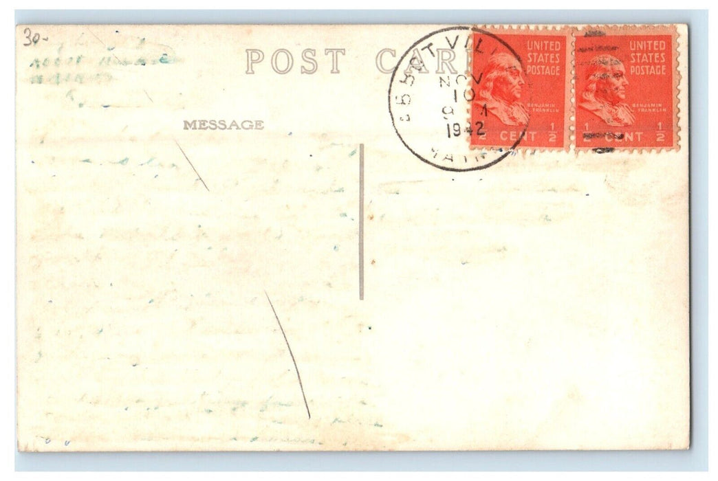1942 Methodist Episcopal Church Dover-Foxcroft Maine ME RPPC Photo Postcard