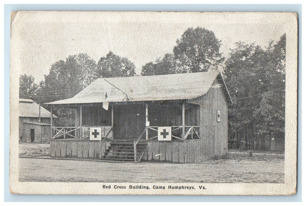 c1920s Red Cross Building, Camp Humphreys Virginia VA Posted Postcard