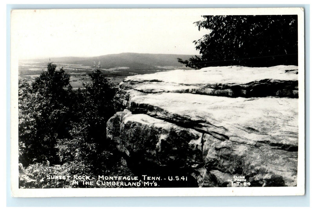 c1940's Sunset Rock Monteagle Tennessee TN Cline RPPC Photo Postcard