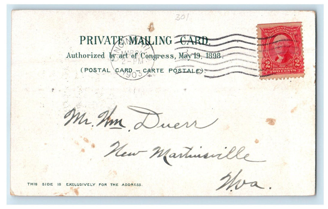 1903 Avondale Athletic Club Queen City Club Cincinnati Ohio OH PMC Postcard