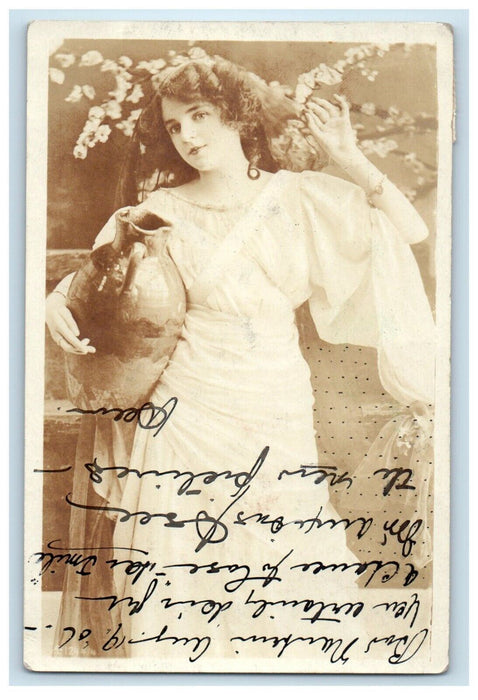 1906 Victorian Girl Nauheim Germany Milwaukee WI RPPC Photo Antique Postcard