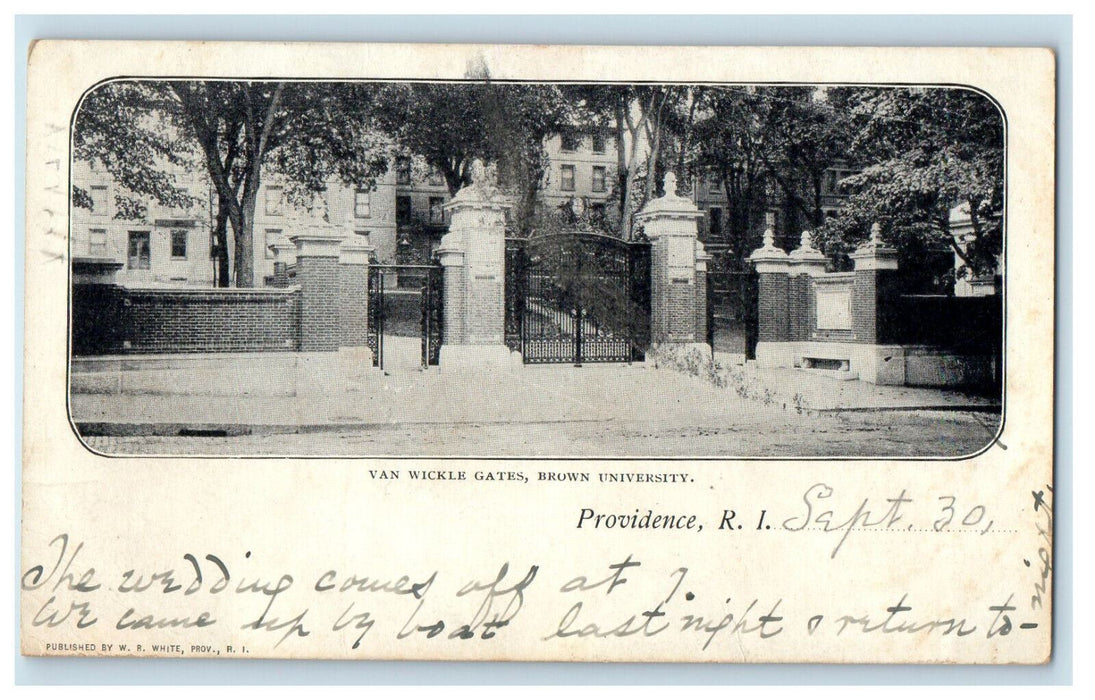 c1900s Van Wickle Gates Brown University Providence Rhode Island RI PMC Postcard