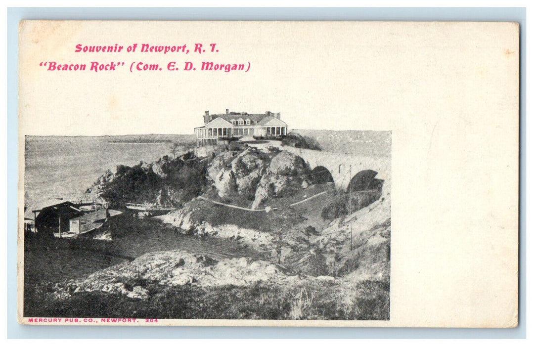 c1900s "Beacon Rock" Souvenir of Newport Rhode Island RI PMC Unposted Postcard