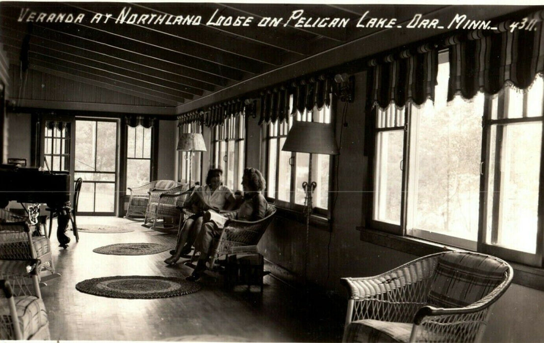 c1930's Northland Lodge Pelican Lake Orr Minnesota MN RPPC Photo Postcard