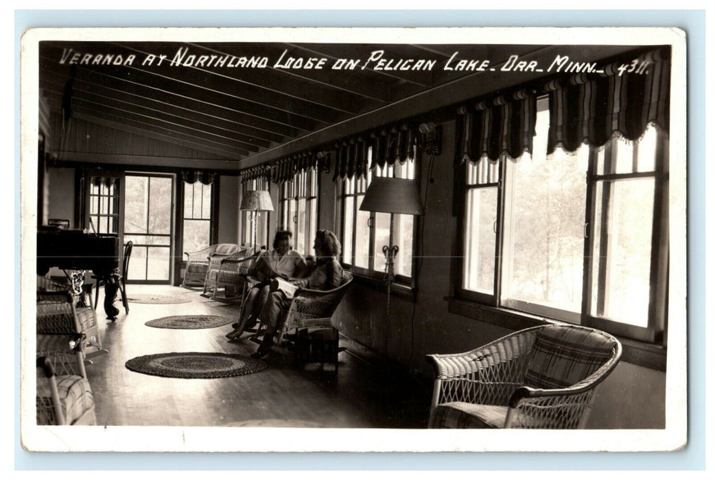 c1930's Northland Lodge Pelican Lake Orr Minnesota MN RPPC Photo Postcard