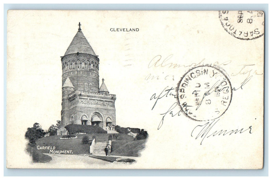 1904 Garfield Monument Cleveland Ohio OH Saratoga Springs NY PMC Postcard