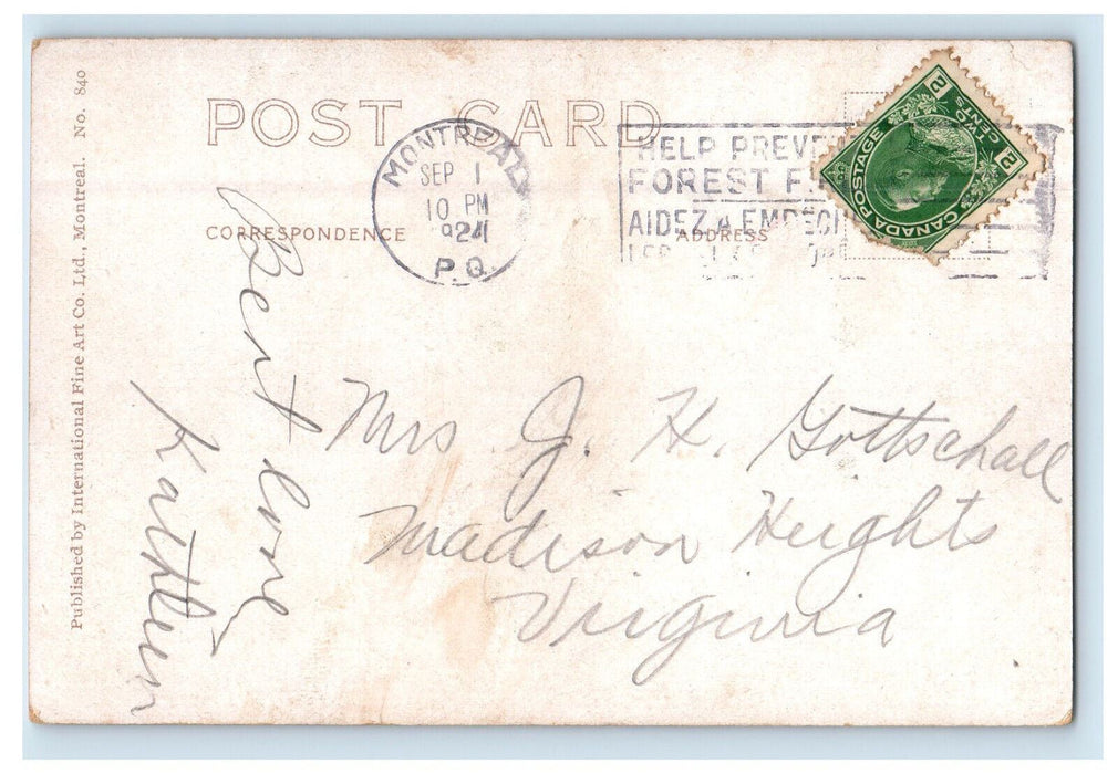 1924 Grain Elevator Montreal Harbor Quebec Canada Posted Cancel Postcard
