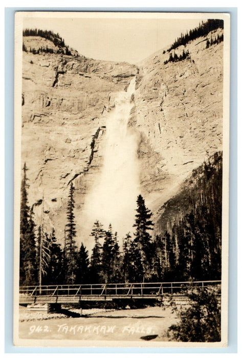 c1910's View Of Takakkaw Falls British Columbia Canada RPPC Photo Postcard