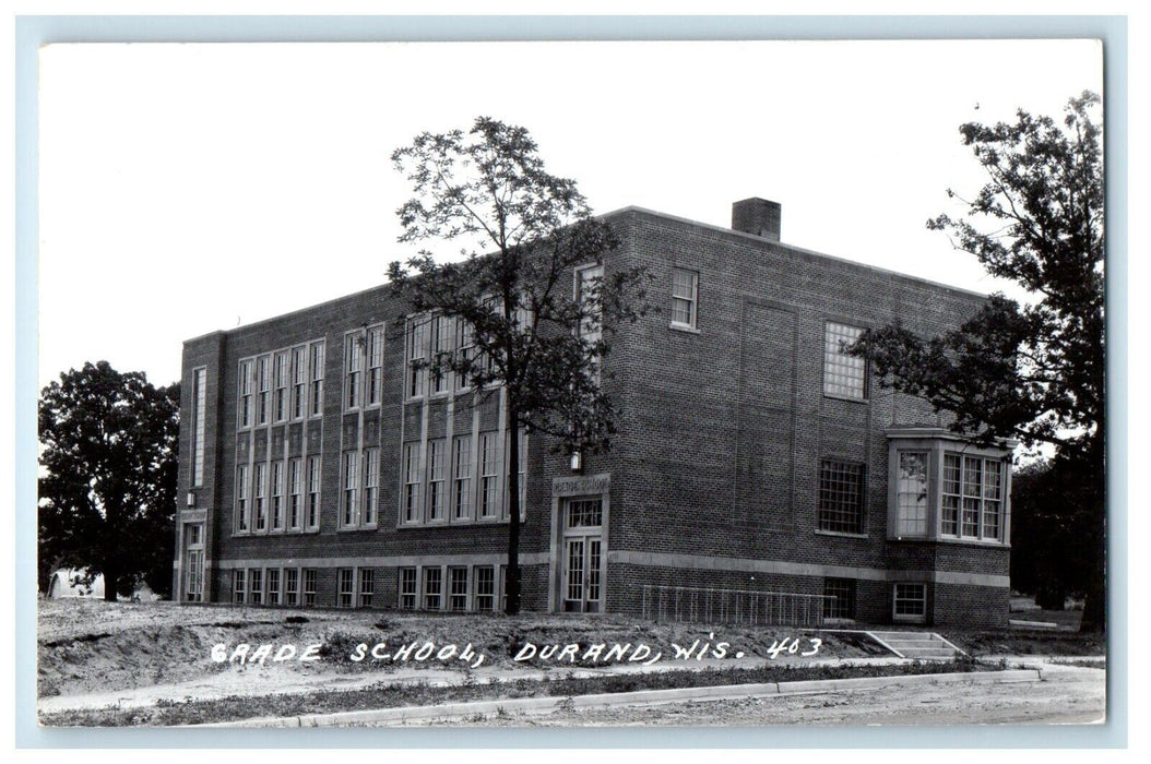 c1910's Grade School Building Durand Wisconsin WI RPPC Photo Antique Postcard