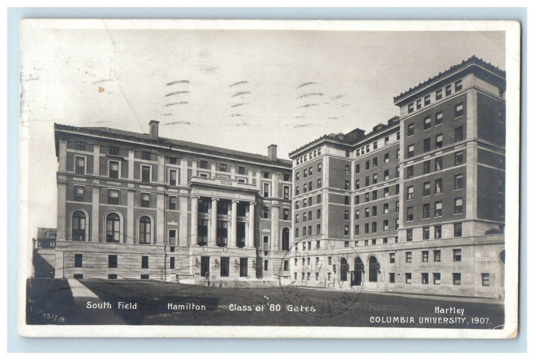 1908 Hartley Columbia University Hamilton Class Fowler NY RPPC Photo Postcard