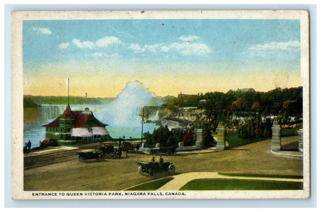 1920 Entrance to Queen Victoria Park Niagara Falls, Canada CA Antique Postcard