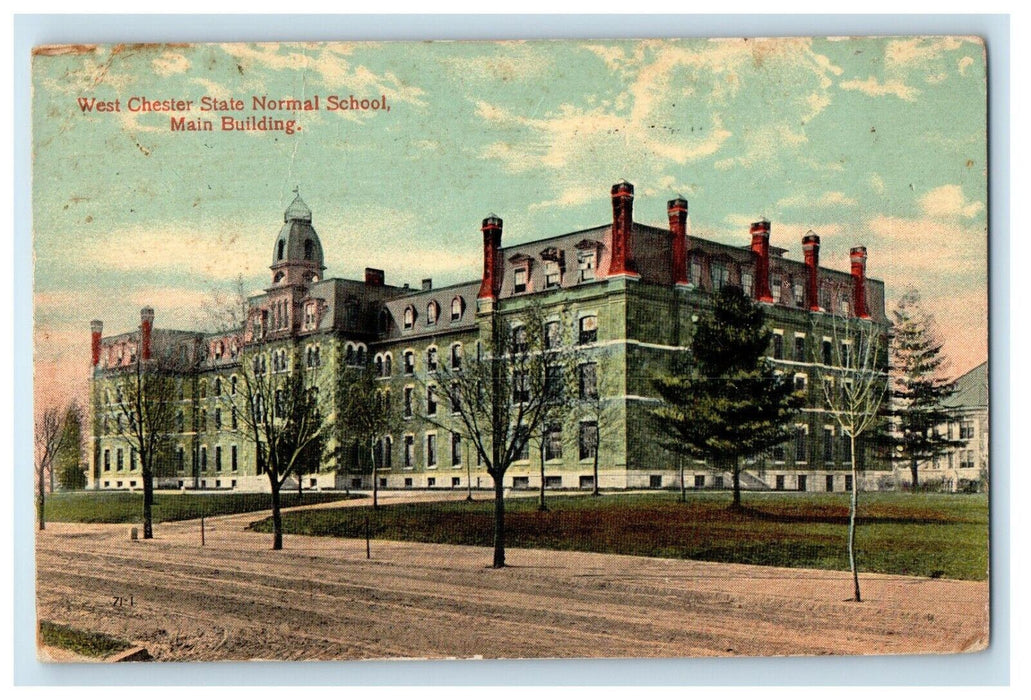 1913 West Chester State Normal School Main Building New York NY Antique Postcard