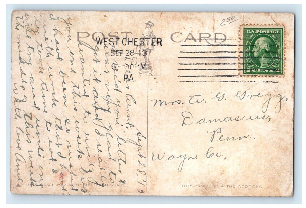1913 West Chester State Normal School Main Building New York NY Antique Postcard