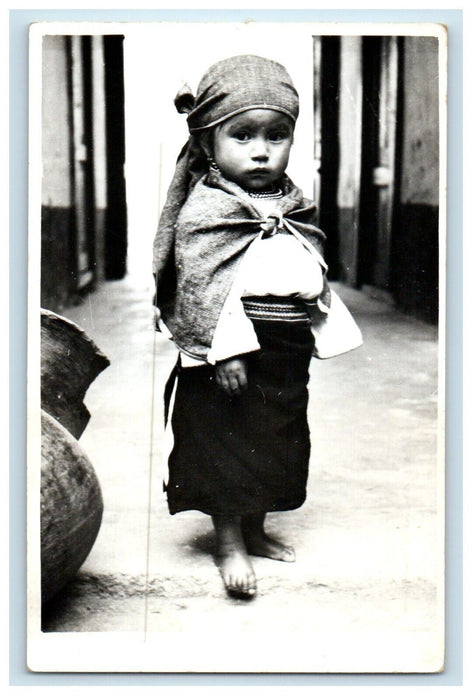 Attractive Indian Girl Of The Otavalo Tribe In Ecuador RPPC Photo Postcard