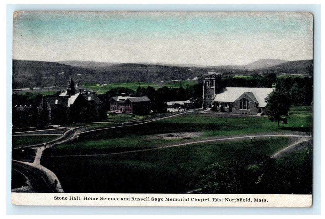 Stone Hall Science Russell Sage Memorial Chapel East Northfield MA Postcard
