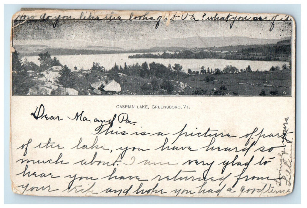 1905 Caspian Lake Greensboro Vermont VT PMC Posted Antique Postcard
