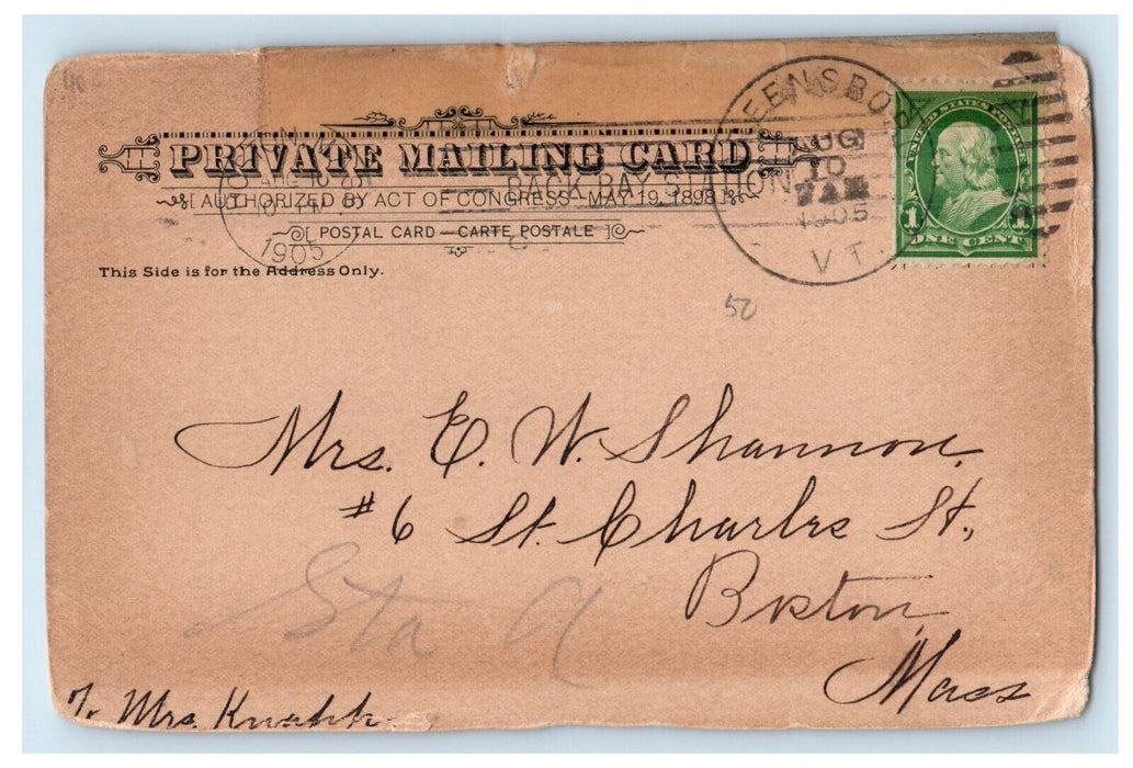 1905 Caspian Lake Greensboro Vermont VT PMC Posted Antique Postcard