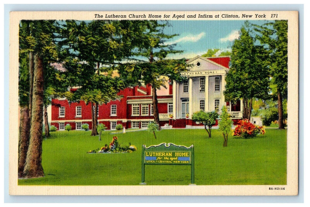 c1930's The Lutheran Church Home For Aged At Infirm Clinton New York NY Postcard