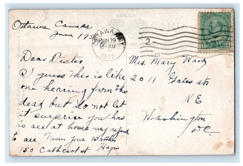 1911 Rideau Hall, Residence of the Governor General Ottawa Canada CA Postcard