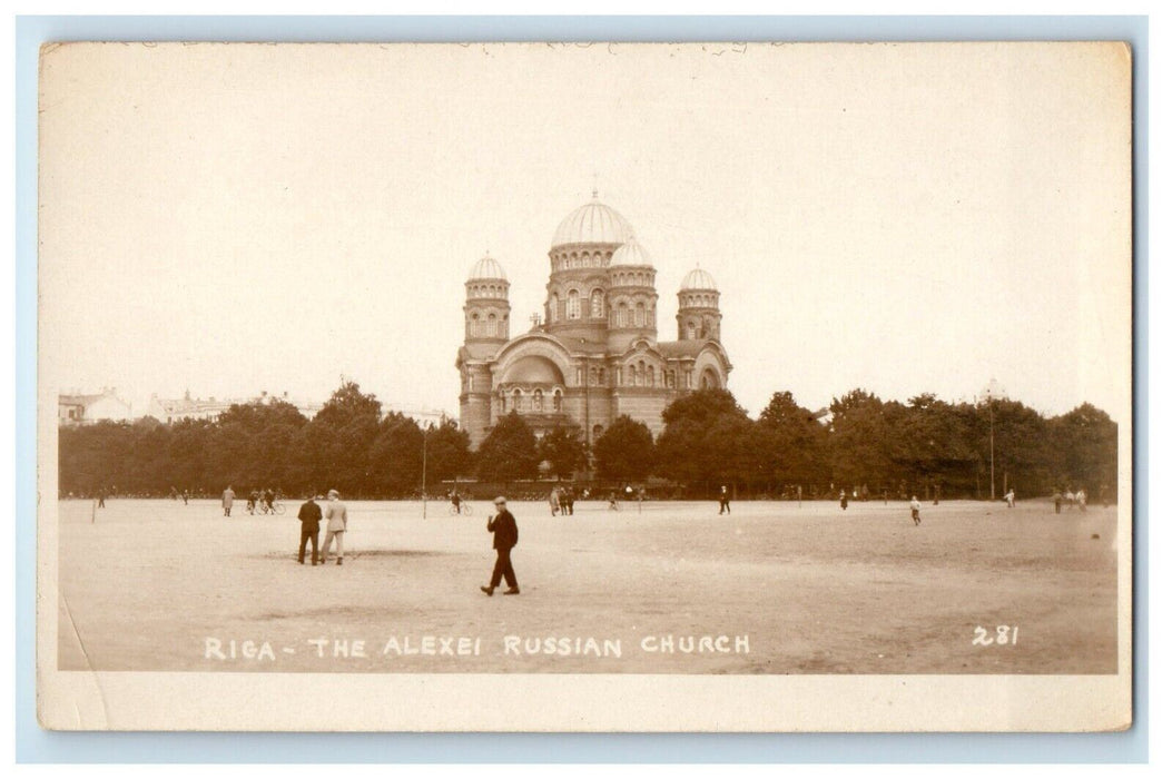 c1920's The Alexei Russian Church View Riga Latvia RPPC Photo Vintage Postcard