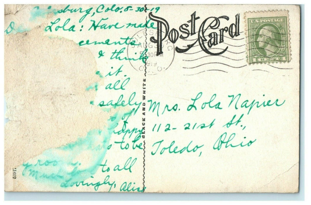 1919 School Julesburg Colorado CO Posted Antique Postcard