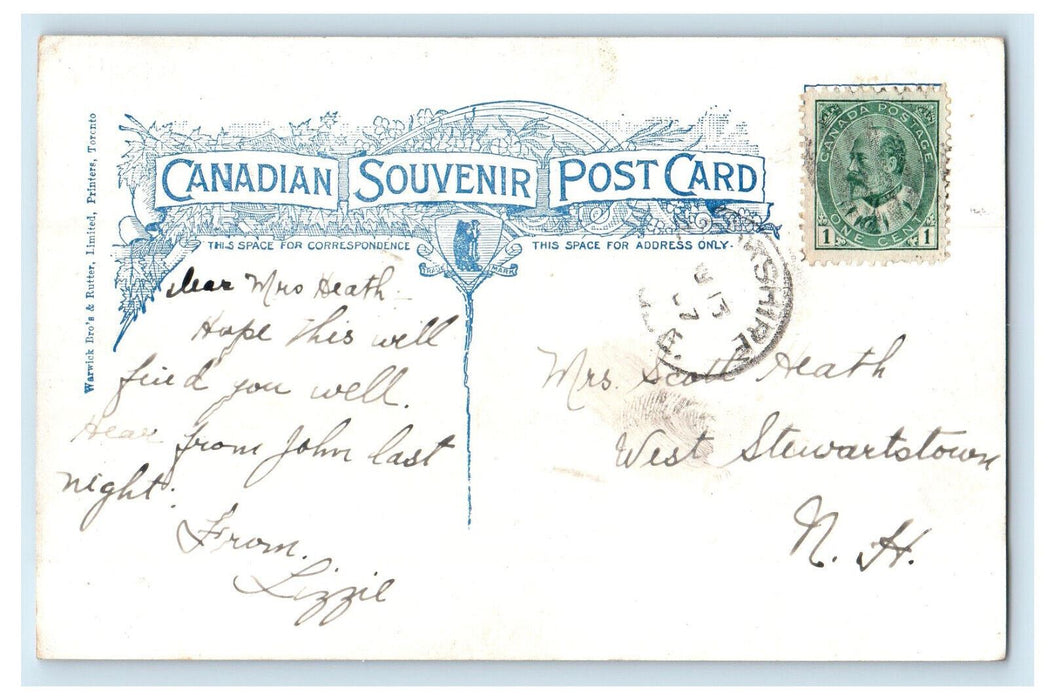 c1910 Pabineau Falls Near Bathurst New Brunswick Canada Posted Postcard