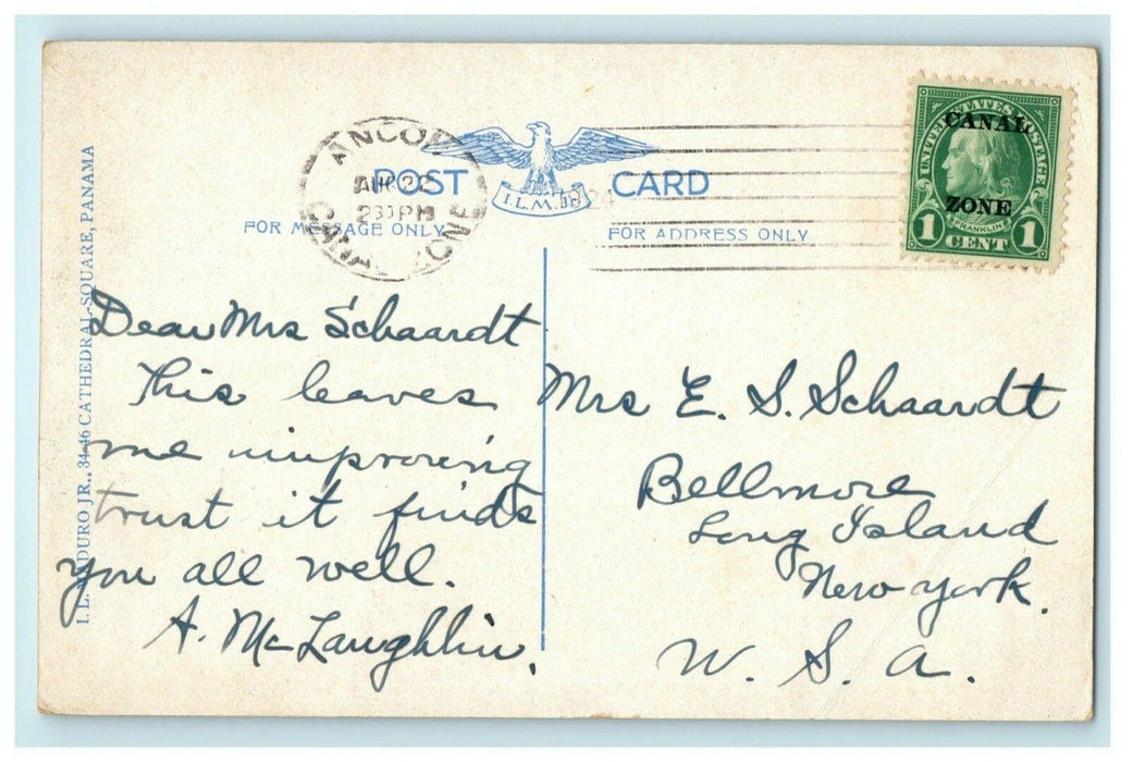 c1920's Slifer Park Colon Panama Canal Zone Ancon Posted Antique Postcard