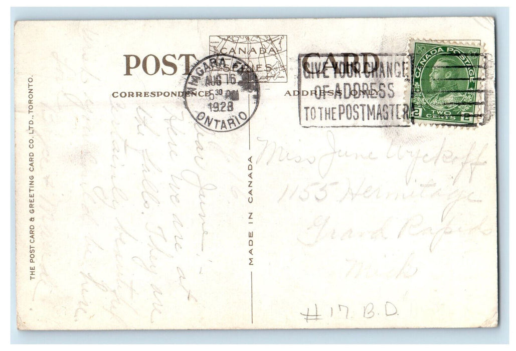1928 General Hospital Woodstock Ontario Canada CA Antique Cancel Postcard