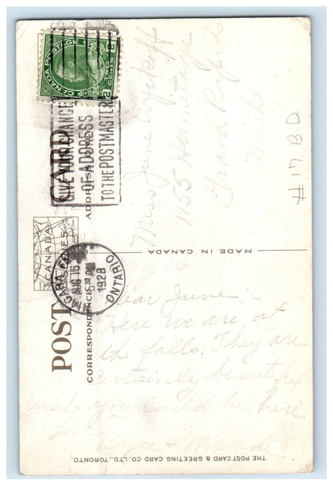 1928 General Hospital Woodstock Ontario Canada CA Antique Cancel Postcard