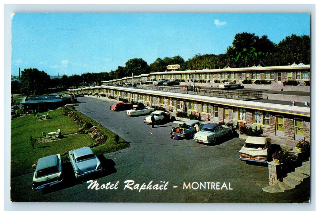 1963 Motel Raphael Montreal Canada CA Vintage Posted Cancel Postcard