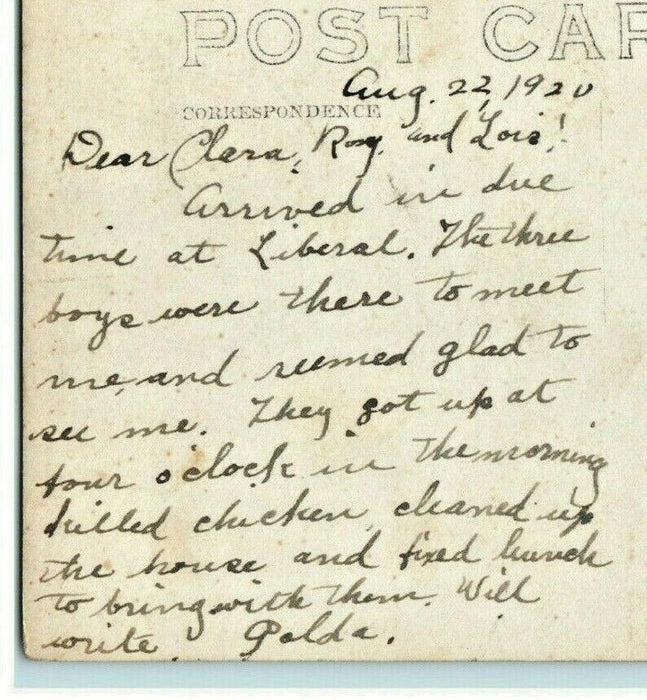 1920 Christian Church Medicine Lodge Kansas KS Woodstock IL RPPC Photo Postcard