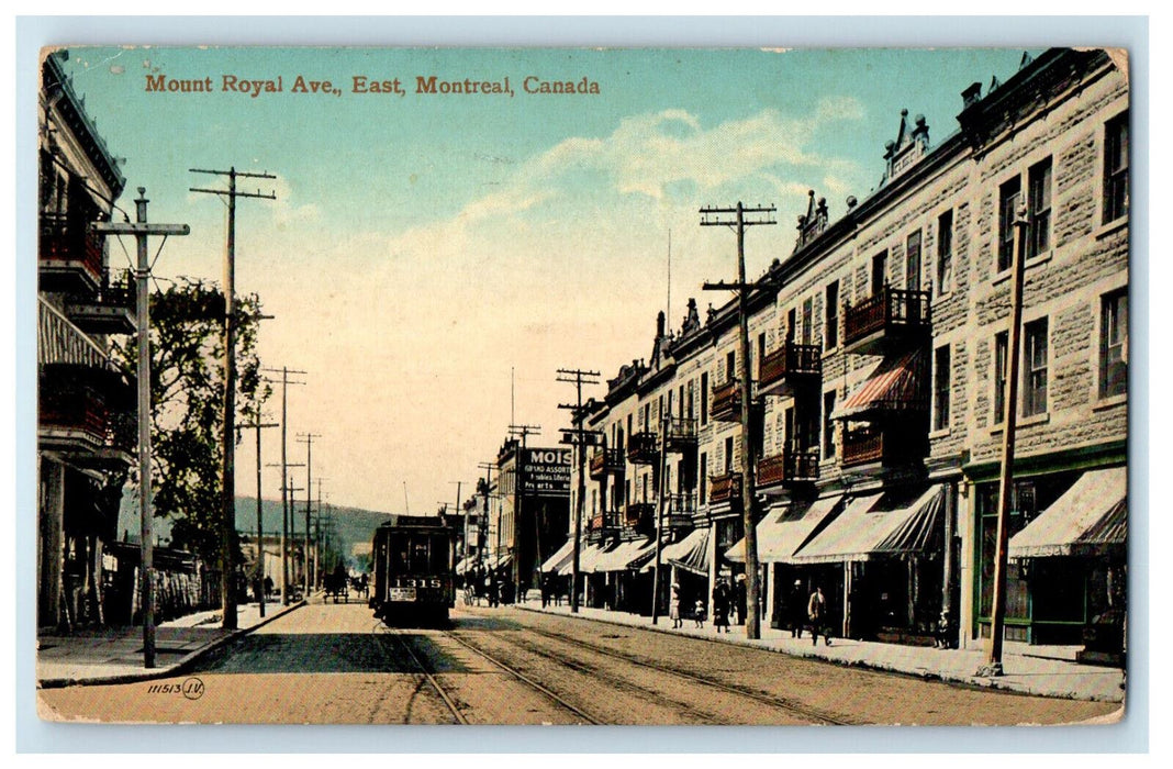 c1910 Mount Royal Avenue East Montreal Canada CA Antique Unposted Postcard