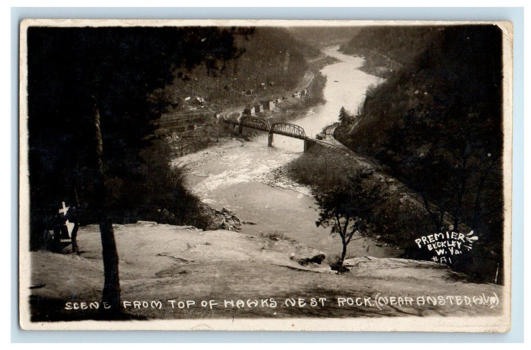 Scene From Top Of Hawks Nest Rock Ansted West Virginia WV RPPC Photo Postcard