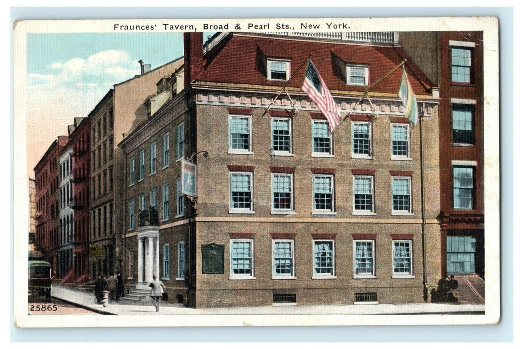 c1915 Fraunces' Tavern New York NY L&M Paint Advertising Antique Postcard