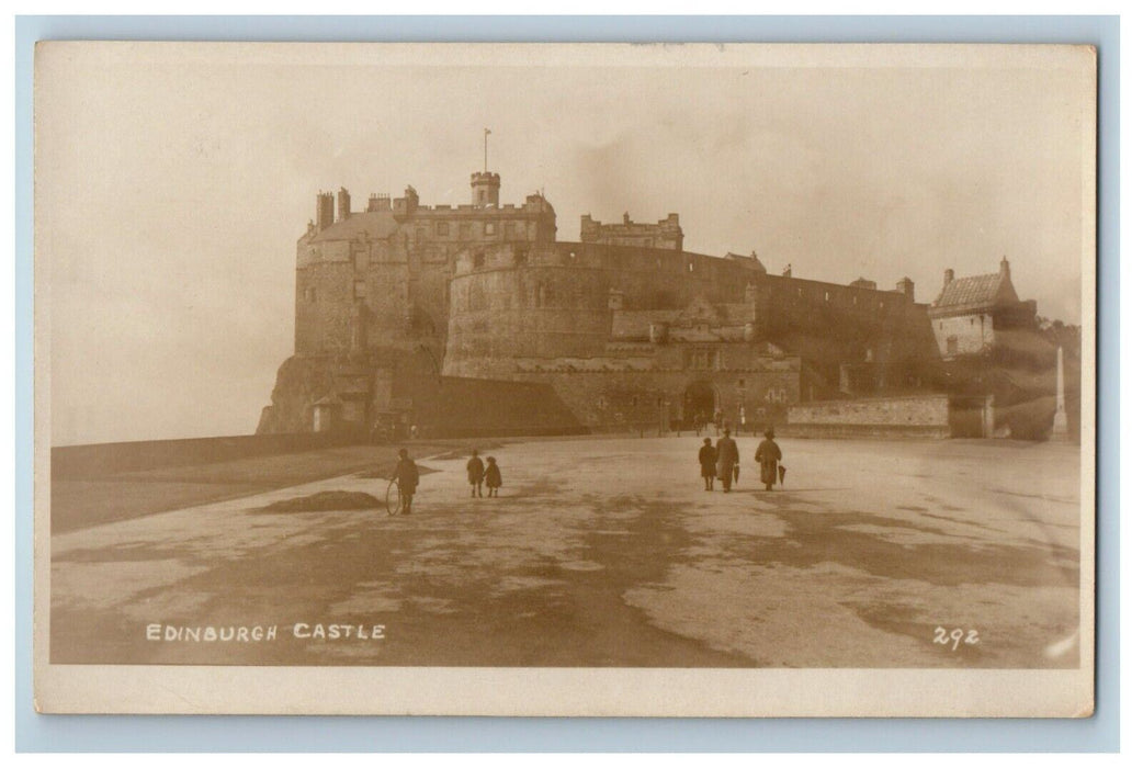 c1920's Edinburgh Castle Scotland United Kingdom UK RPPC Photo Vintage Postcard