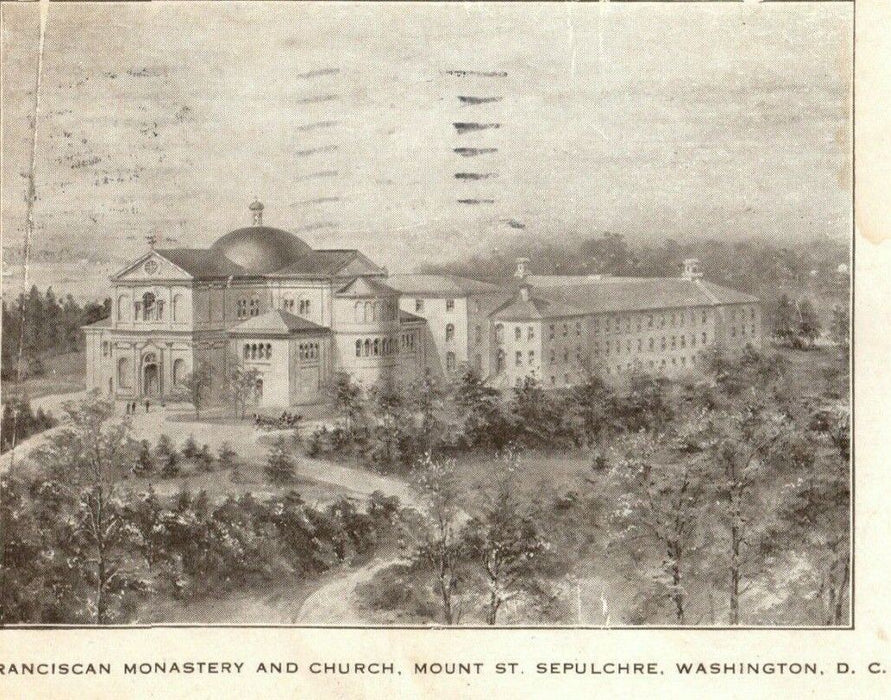1907 Franciscan Monastery Church Mount St. Sepulchre Washington DC Postcard