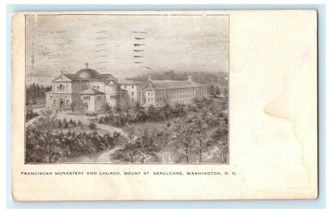 1907 Franciscan Monastery Church Mount St. Sepulchre Washington DC Postcard