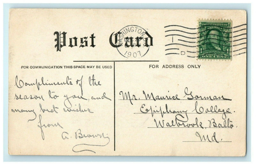1907 Franciscan Monastery Church Mount St. Sepulchre Washington DC Postcard