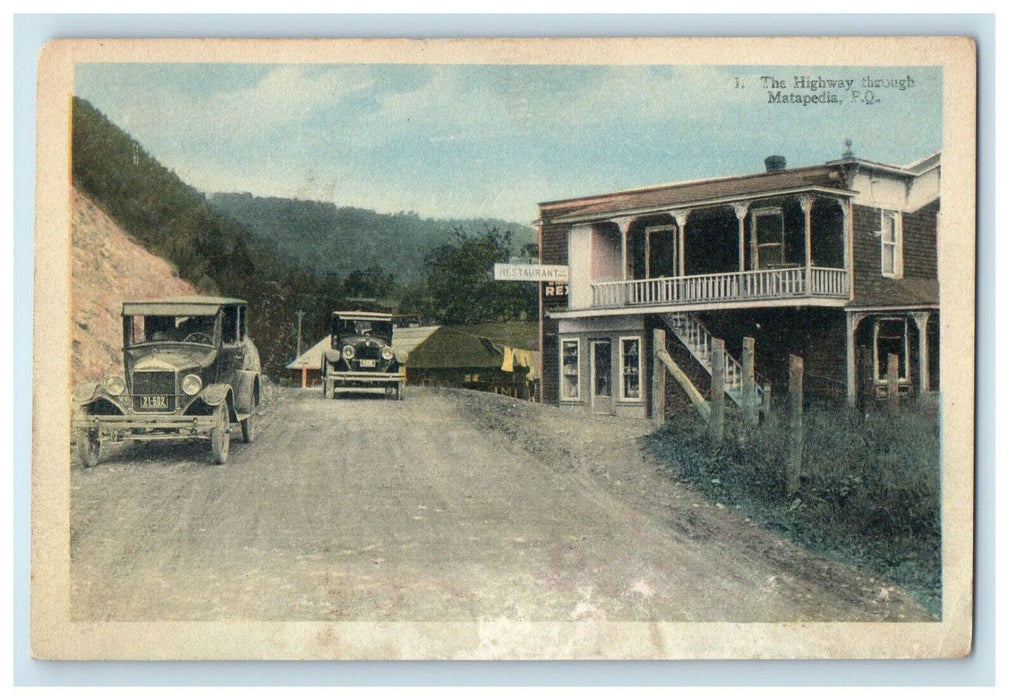 1932 The Highway Through Matapedia Matapedia Quebec Canada Posted Postcard