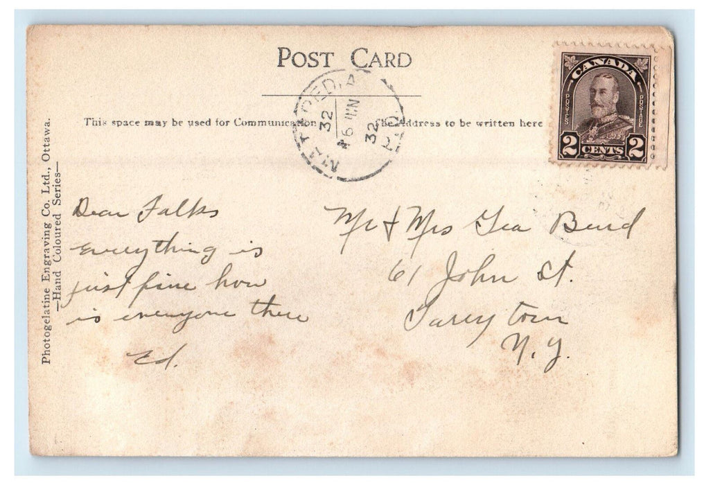 1932 The Highway Through Matapedia Matapedia Quebec Canada Posted Postcard