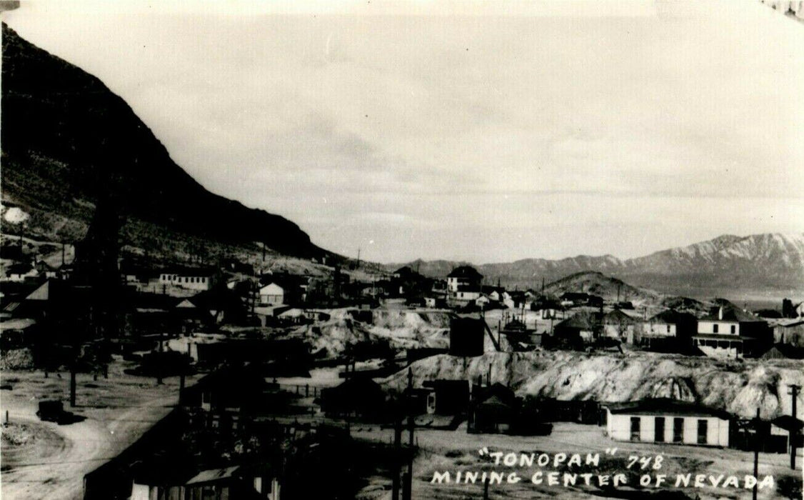 c1920's Tonopah Nevada Center of Mining Unposted RPPC Photo Postcard