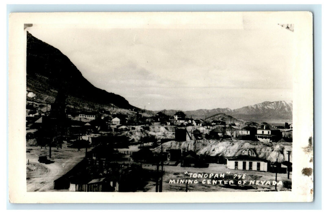 c1920's Tonopah Nevada Center of Mining Unposted RPPC Photo Postcard