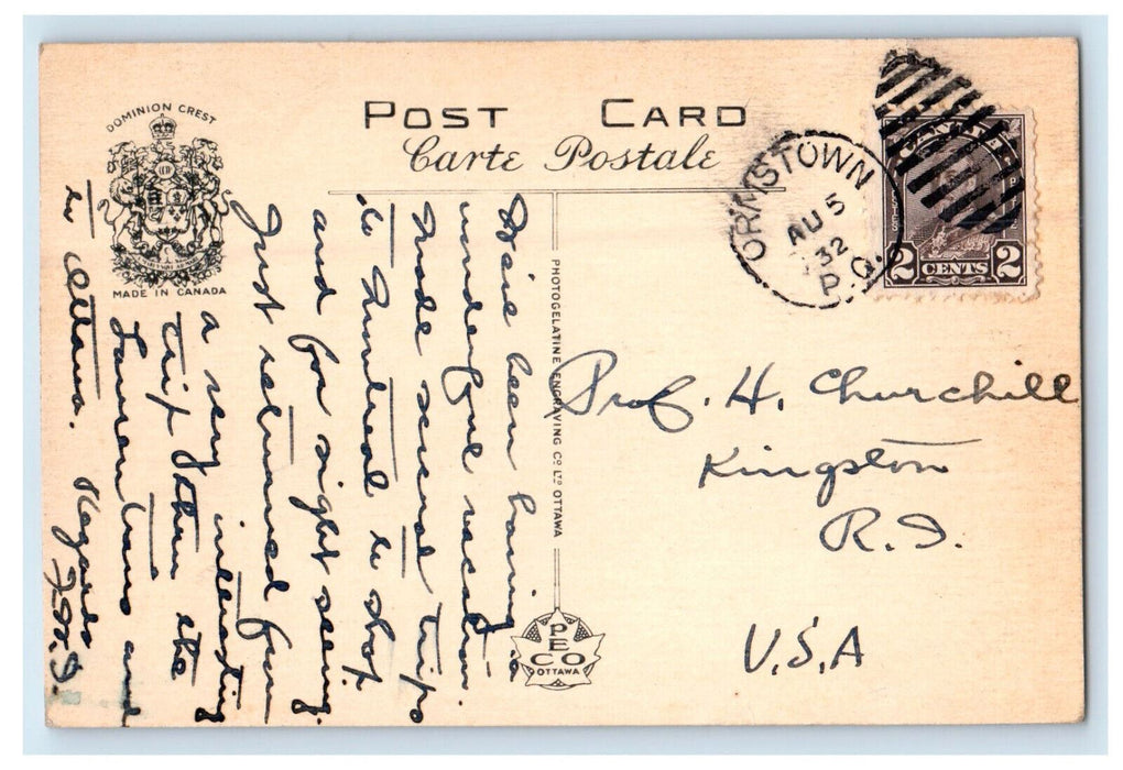 1932 Chateau De Ramezay Montreal PQ Canada Posted Antique Postcard