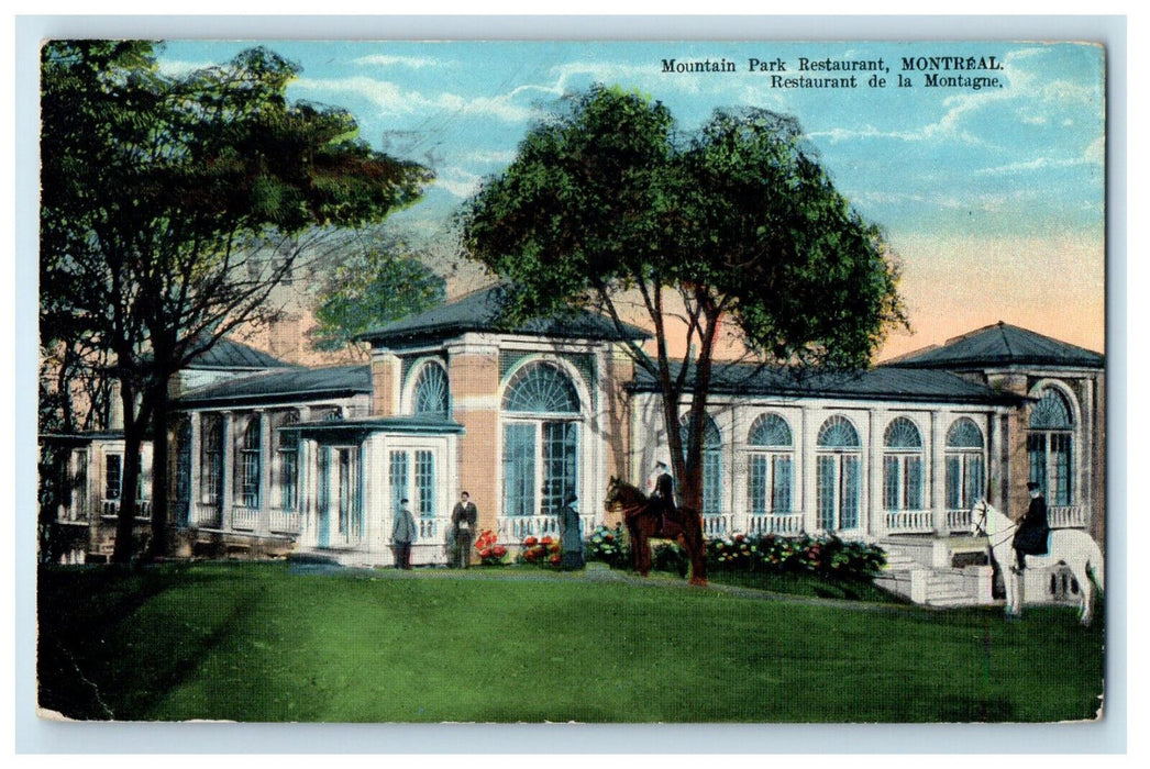 1924 Mountain Park Restaurant Montreal PQ Canada Posted Cancel Postcard