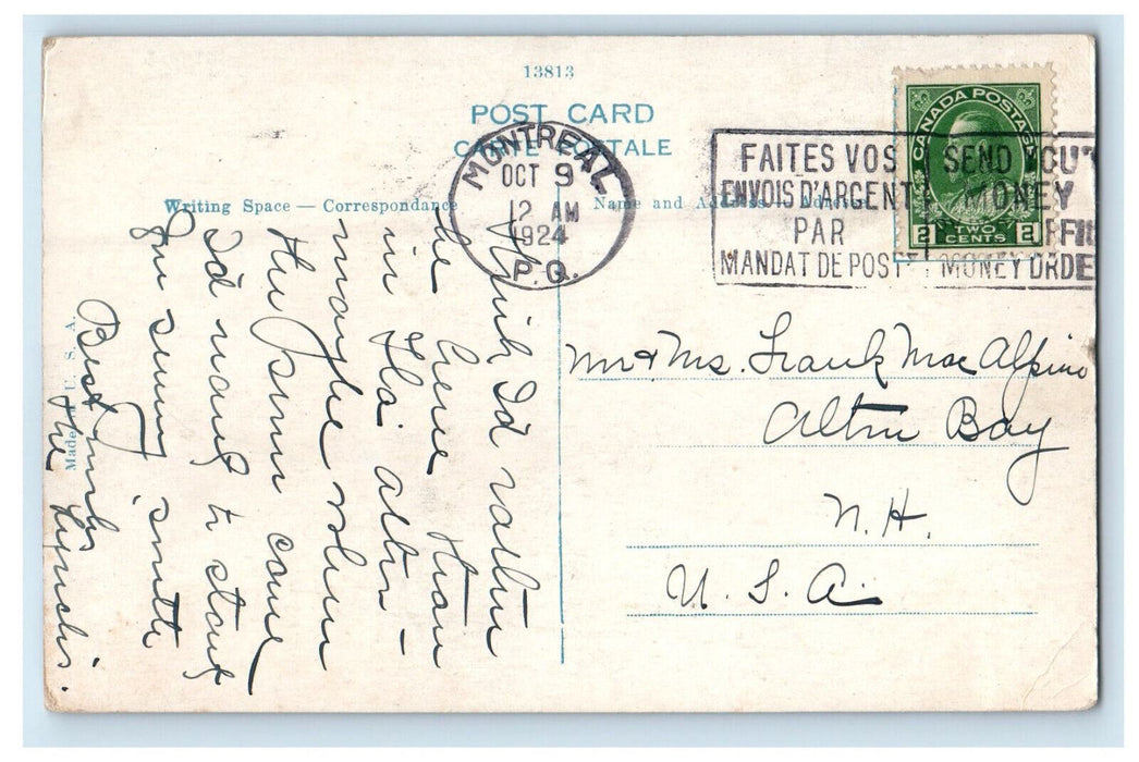 1924 Mountain Park Restaurant Montreal PQ Canada Posted Cancel Postcard
