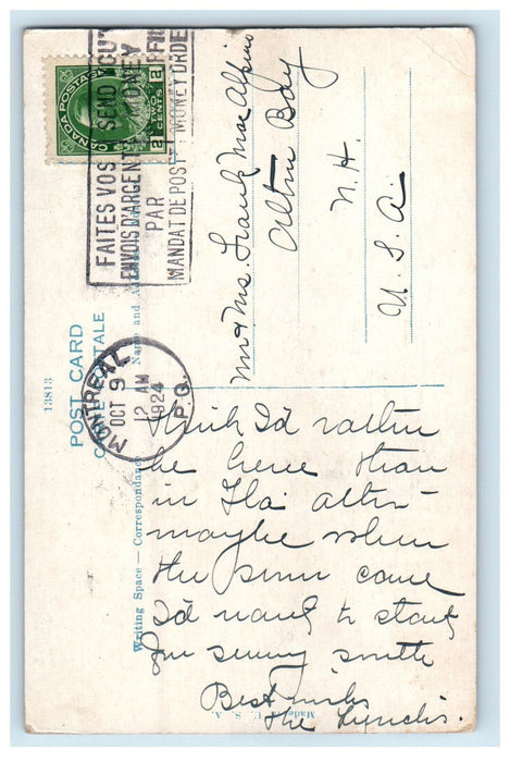 1924 Mountain Park Restaurant Montreal PQ Canada Posted Cancel Postcard