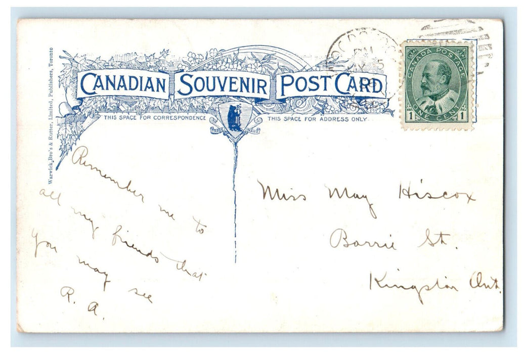 c1910 Woodstock College Woodstock Ontario Canada Posted Postcard