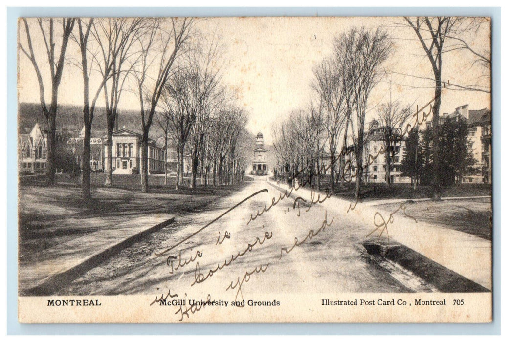 c1910 McGill University and Grounds, Montreal Quebec Canada CA Postcard