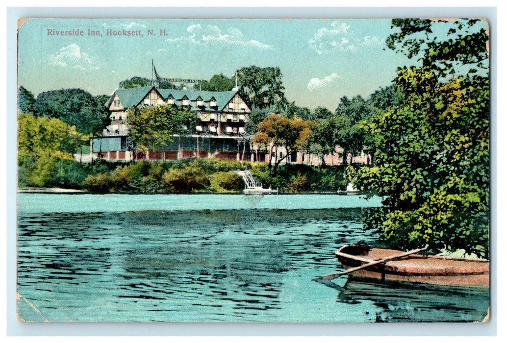 1911 Riverside Inn, Hooksett, New Hampshire NH Antique Posted Postcard
