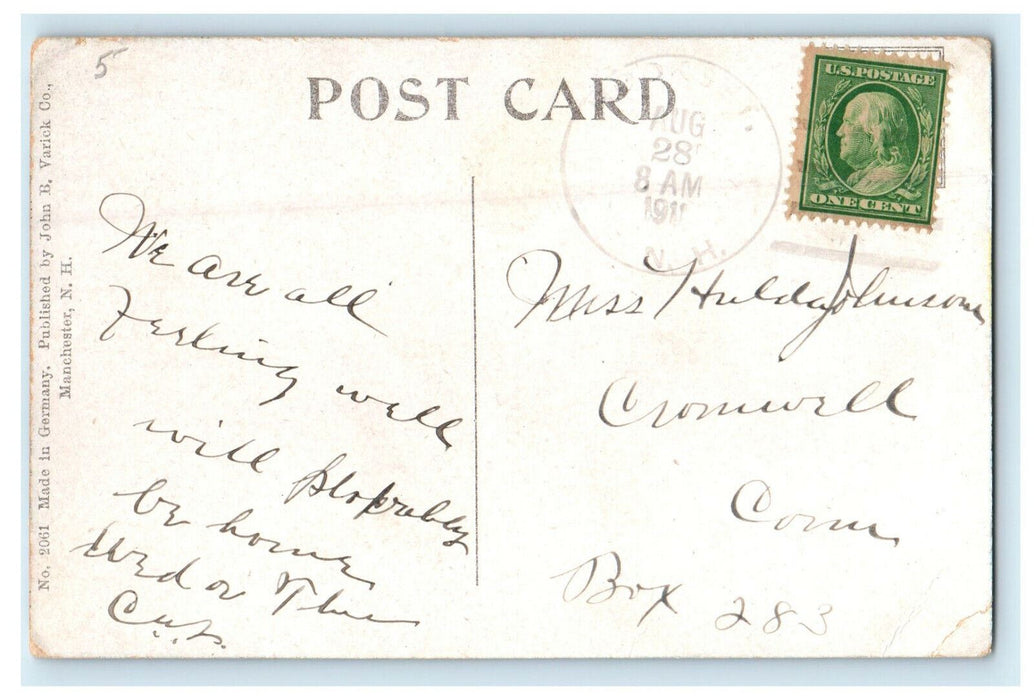 1911 Riverside Inn, Hooksett, New Hampshire NH Antique Posted Postcard